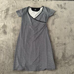 Prana Excellence Faux Wrap Dress Short Sleeve Women's MEDIUM